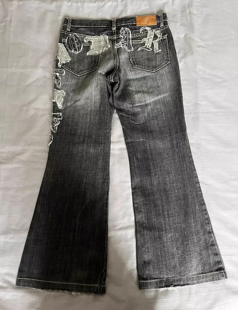Yohji Yamamoto Tornado Mart Vintage Flared Jeans in Gray Size 34" / US 12 / IT 48 - 2 Thumbnail