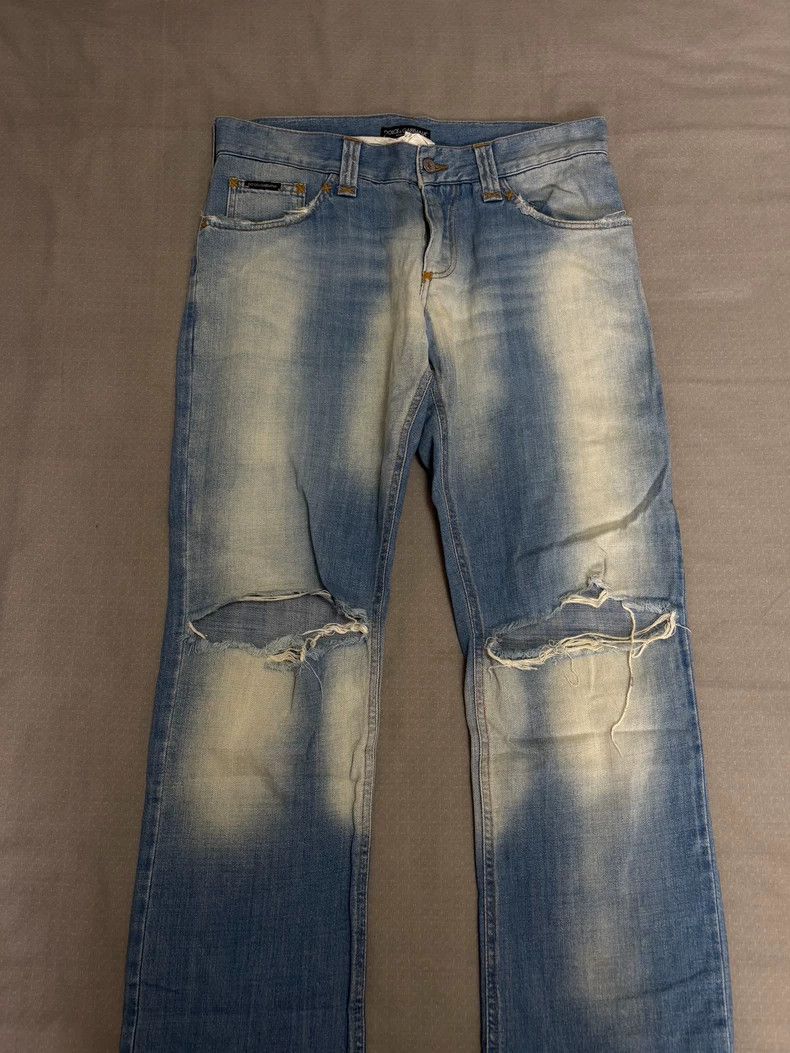 Dolce & Gabbana Dolce&Gabbana Distressed Blue Jeans with Unique Design Size 34" / US 12 / IT 48 - 2 Thumbnail