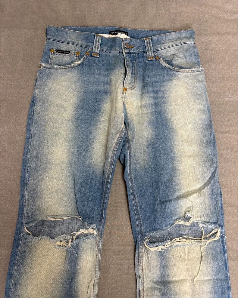 Dolce & Gabbana Dolce&Gabbana Distressed Blue Jeans with Unique Design Size 34" / US 12 / IT 48 - 4 Thumbnail