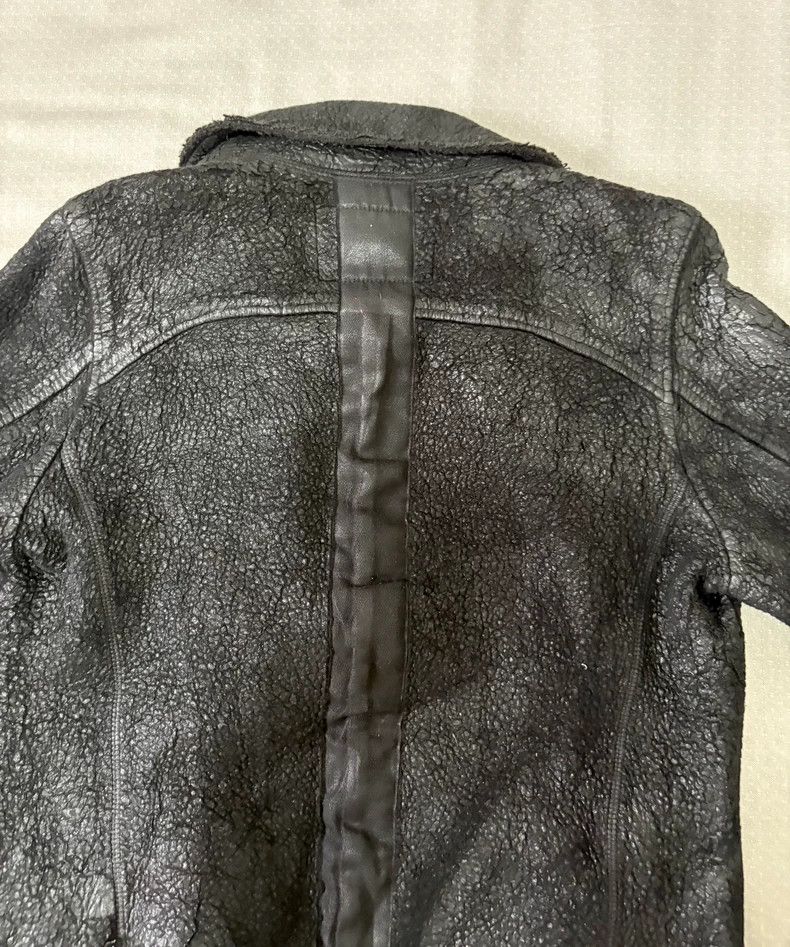 Le Grande Bleu (L.G.B.) Vintage Cracked Leather Biker Jacket Size L / US 10 / IT 46 - 9 Thumbnail