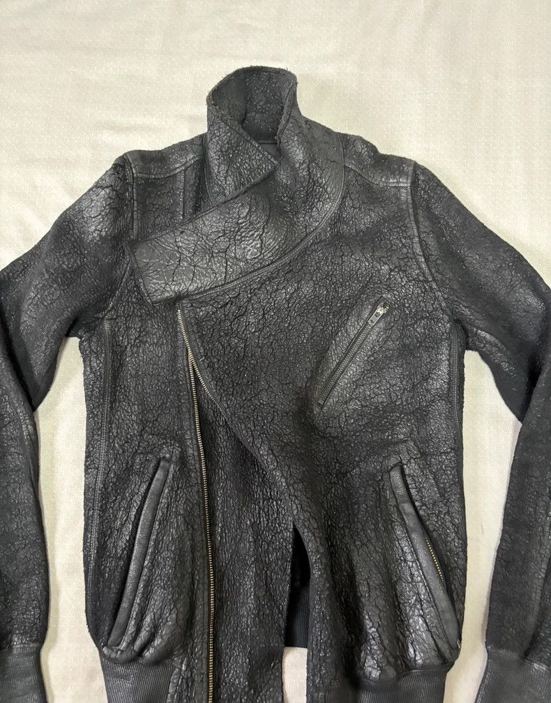 Le Grande Bleu (L.G.B.) Vintage Cracked Leather Biker Jacket Size L / US 10 / IT 46 - 7 Thumbnail