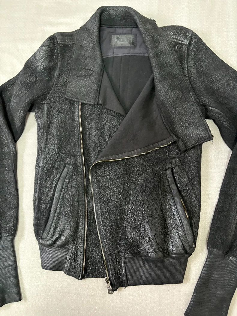 Le Grande Bleu (L.G.B.) Vintage Cracked Leather Biker Jacket Size L / US 10 / IT 46 - 6 Thumbnail