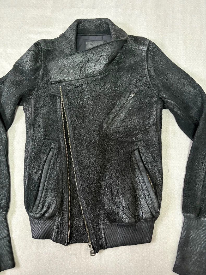 Le Grande Bleu (L.G.B.) Vintage Cracked Leather Biker Jacket Size L / US 10 / IT 46 - 5 Thumbnail