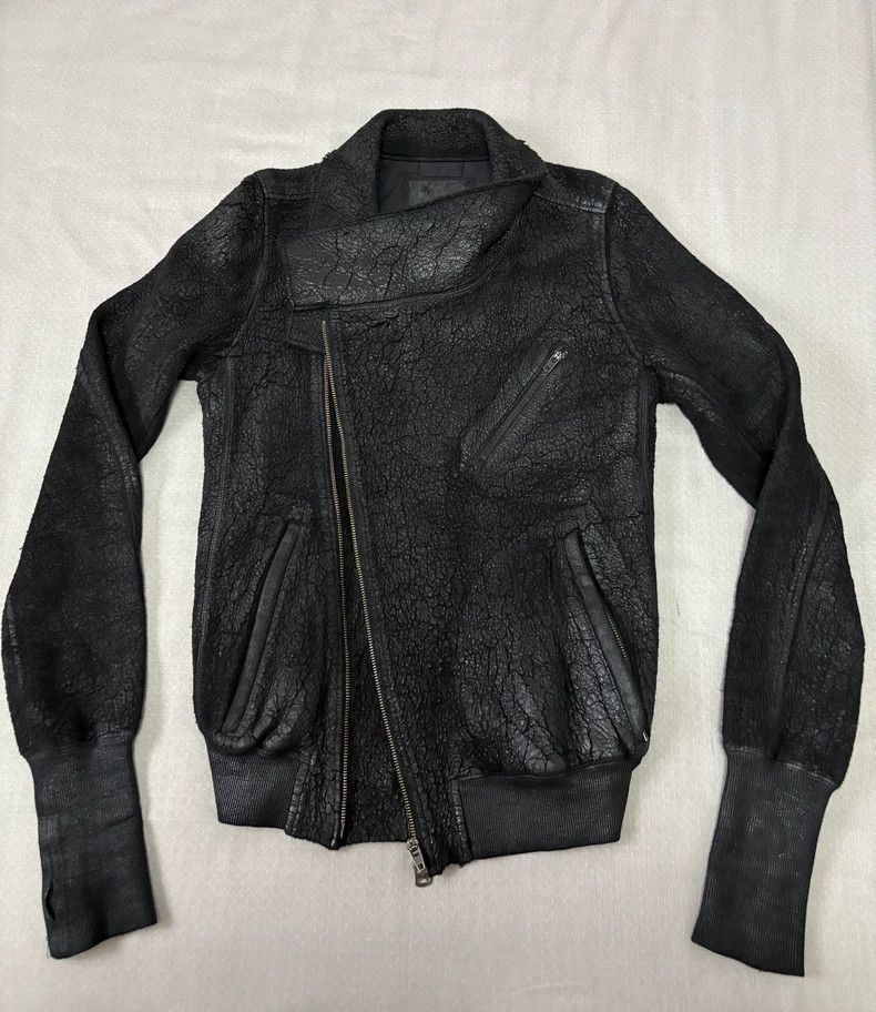 Le Grande Bleu (L.G.B.) Vintage Cracked Leather Biker Jacket Size L / US 10 / IT 46 - 4 Thumbnail
