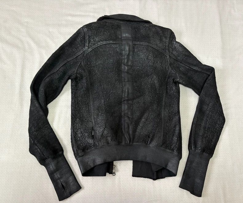 Le Grande Bleu (L.G.B.) Vintage Cracked Leather Biker Jacket Size L / US 10 / IT 46 - 3 Thumbnail