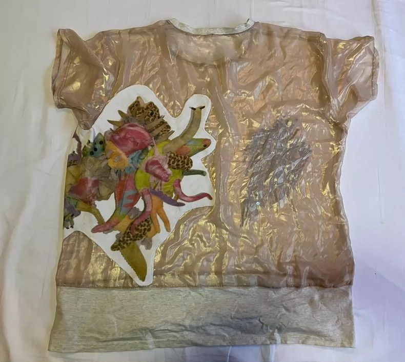 Yohji Yamamoto Net Mesh T-Shirt with Embroidery and Sequins Size XL / US 12-14 / IT 48-50 - 6 Thumbnail