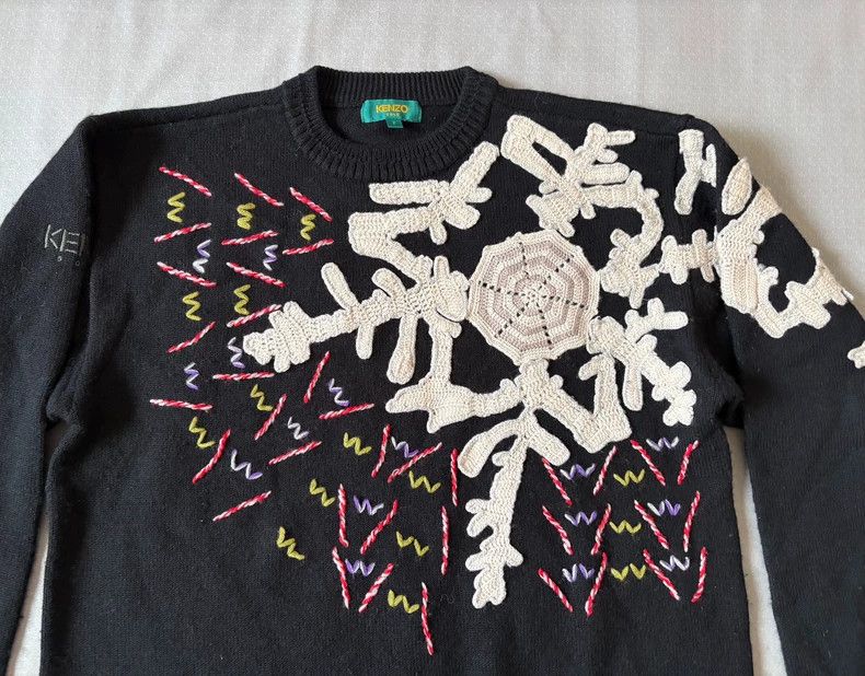 Kenzo Kenzo Vintage Patchwork Sweater with Embroidery Size M / US 6-8 / IT 42-44 - 4 Thumbnail