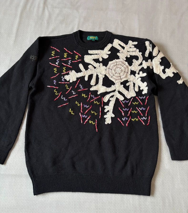 Kenzo Kenzo Vintage Patchwork Sweater with Embroidery Size M / US 6-8 / IT 42-44 - 2 Thumbnail