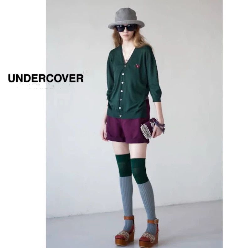 Undercover Green Top with Burgundy Shorts Set Size 22" - 6 Thumbnail
