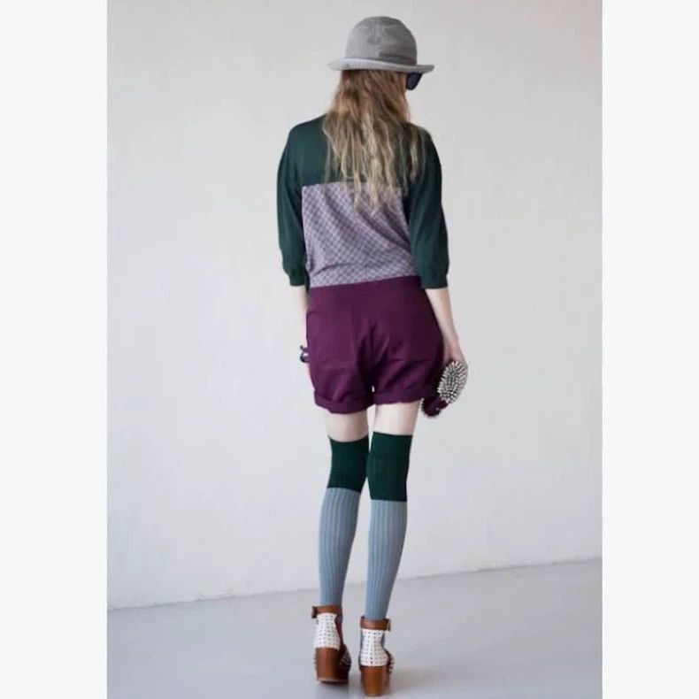 Undercover Green Top with Burgundy Shorts Set Size 22" - 7 Thumbnail