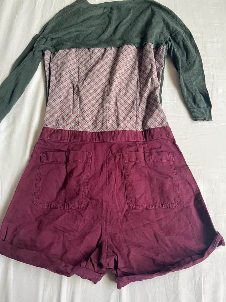 Undercover Green Top with Burgundy Shorts Set Size 22" - 5 Thumbnail