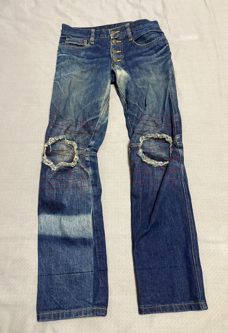Yohji Yamamoto Vintage Christopher Nemeth Half-Moon Denim Pants Size 28" / US 6 / IT 42 - 3 Thumbnail