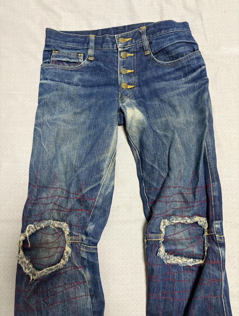 Yohji Yamamoto Vintage Christopher Nemeth Half-Moon Denim Pants Size 28" / US 6 / IT 42 - 2 Thumbnail