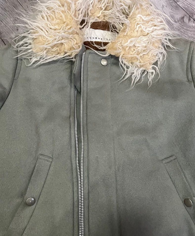 Yohji Yamamoto Vintage Grey Green Fur Collar Jacket Size M / US 6-8 / IT 42-44 - 8 Thumbnail