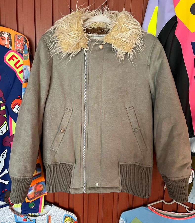 Yohji Yamamoto Vintage Grey Green Fur Collar Jacket Size M / US 6-8 / IT 42-44 - 5 Thumbnail