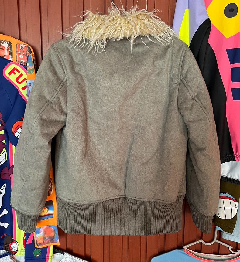 Yohji Yamamoto Vintage Grey Green Fur Collar Jacket Size M / US 6-8 / IT 42-44 - 6 Thumbnail