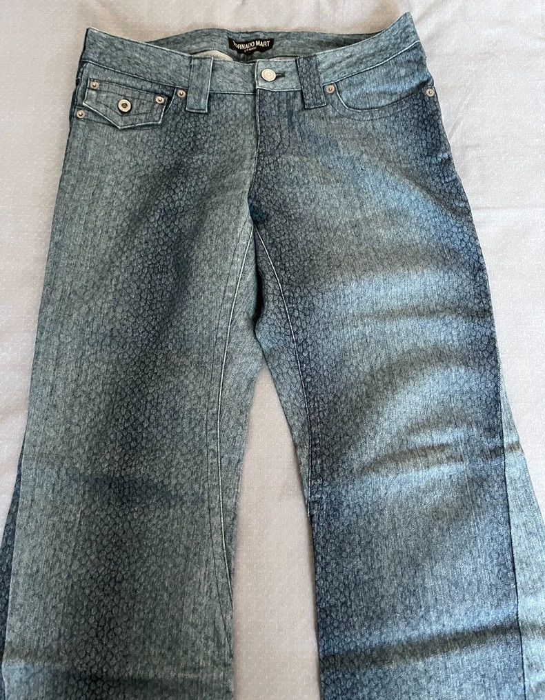 Yohji Yamamoto Vintage Tornado Mart Denim Pants with Snake Print Size 28" / US 6 / IT 42 - 2 Thumbnail