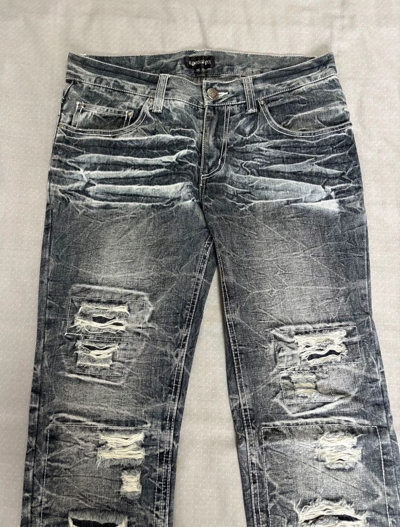 Yohji Yamamoto Vintage Distressed Denim Jeans with Patches Size 34" / US 12 / IT 48 - 3 Thumbnail
