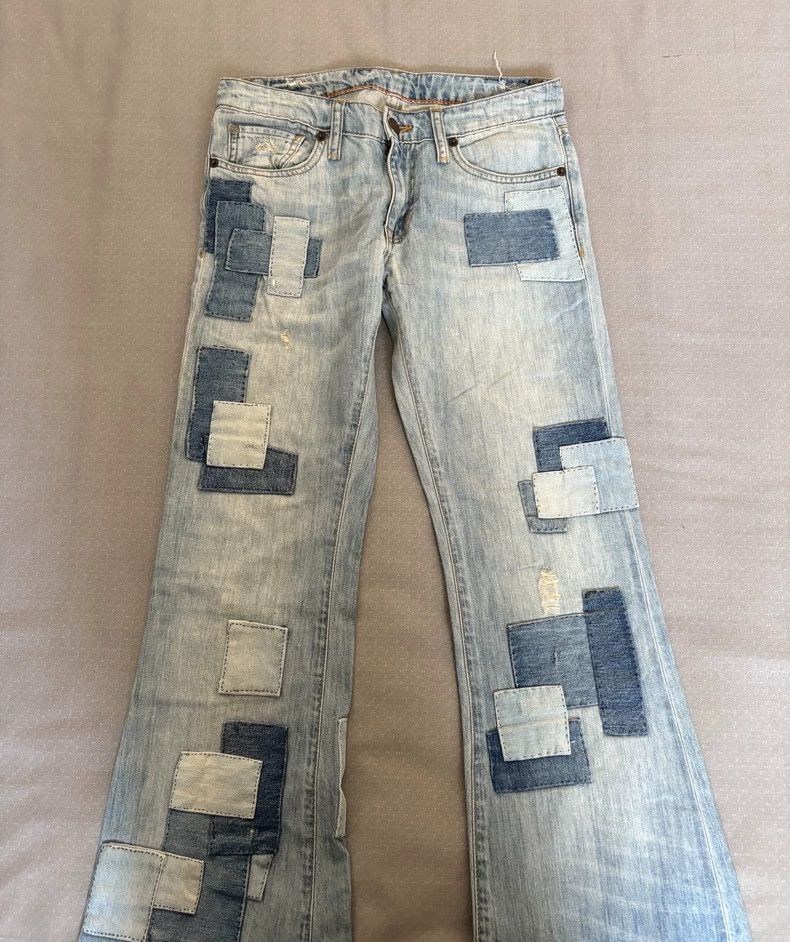 Ralph Lauren Vintage Patchwork Denim Flared Pants Size 28" / US 6 / IT 42 - 5 Thumbnail