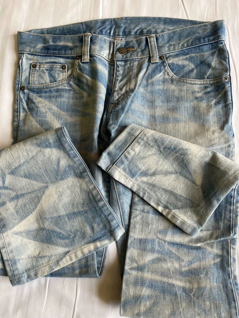 Yohji Yamamoto Vintage Painted Denim Pants with Faded Effect Size 29" - 6 Thumbnail