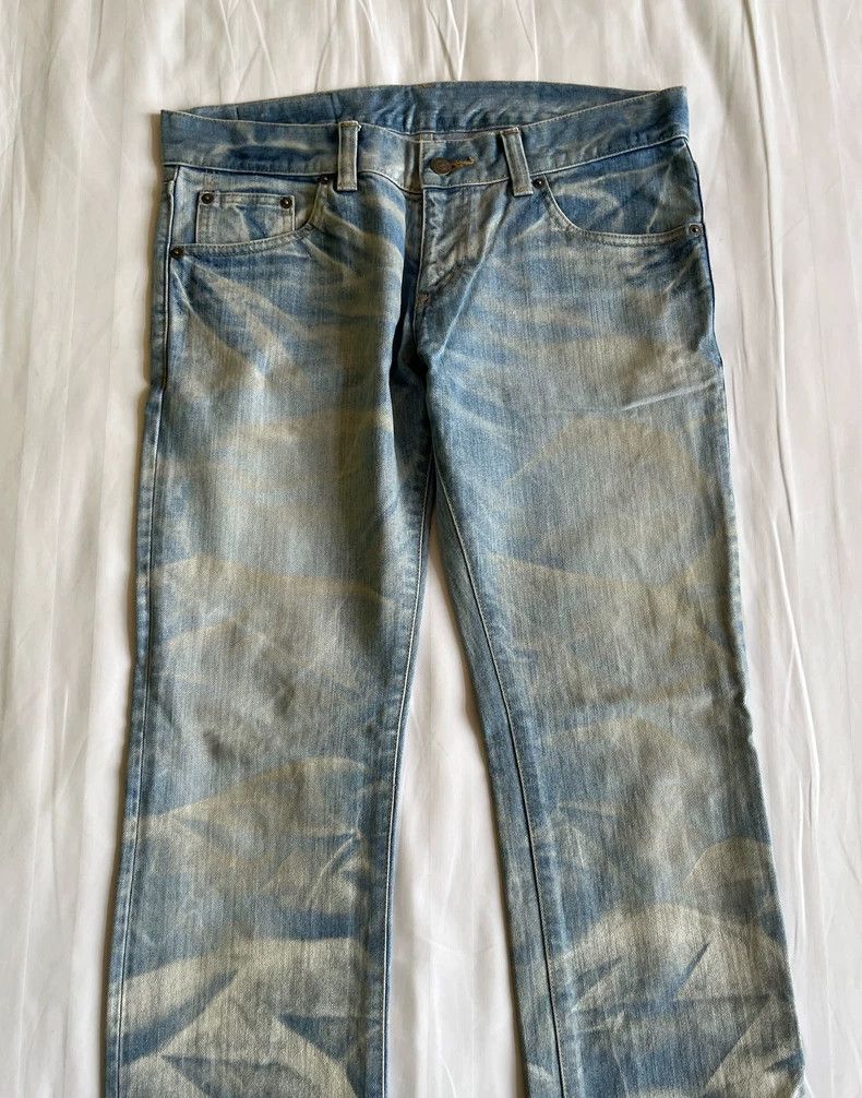 Yohji Yamamoto Vintage Painted Denim Pants with Faded Effect Size 29" - 3 Thumbnail