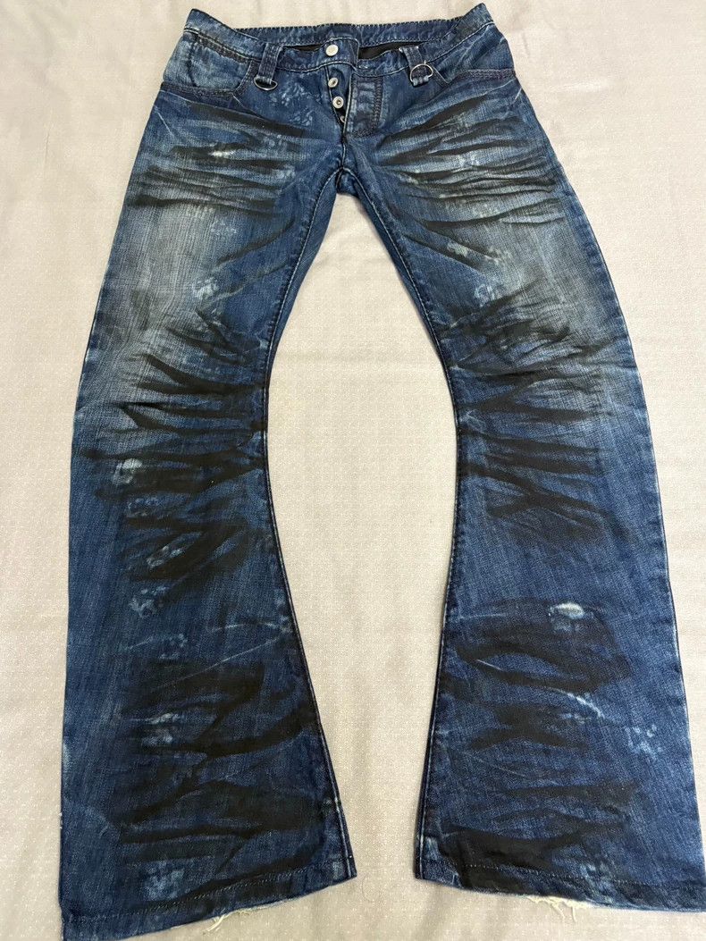 Yohji Yamamoto Vintage Buffalo Bobs Distressed Denim Pants Size 28" / US 6 / IT 42 - 4 Thumbnail