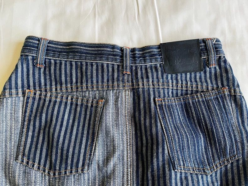 Walter Van Beirendonck Walter Van Beirendonck Denim Skirt with Orange Details Size 23" - 7 Thumbnail