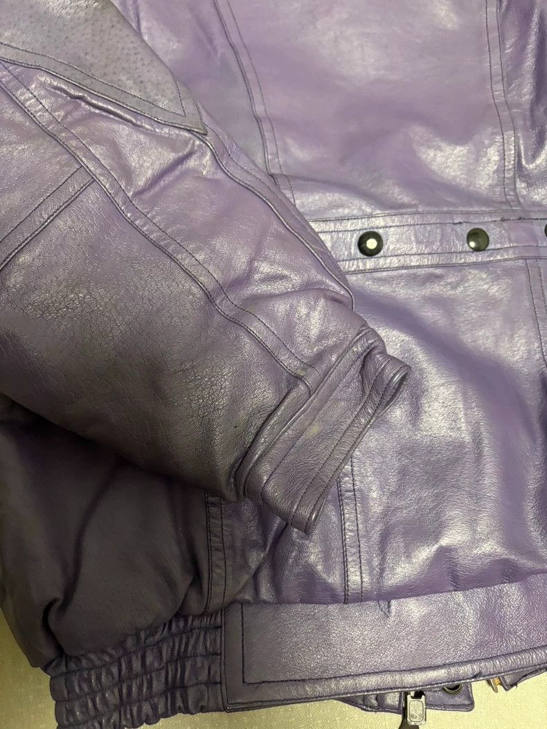 Yohji Yamamoto Vintage Purple Leather Jacket with Unique Details Size L / US 10 / IT 46 - 9 Thumbnail