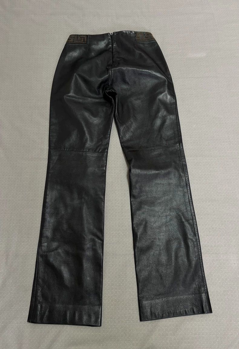 Versace Vintage Versace Black Leather Pants with Studs Size 24" / US 00 / IT 34 - 6 Thumbnail