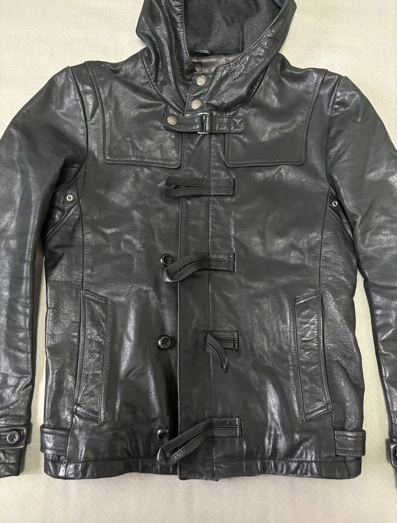 Yohji Yamamoto Vintage Hooded Black Leather Jacket Size M / US 6-8 / IT 42-44 - 4 Thumbnail
