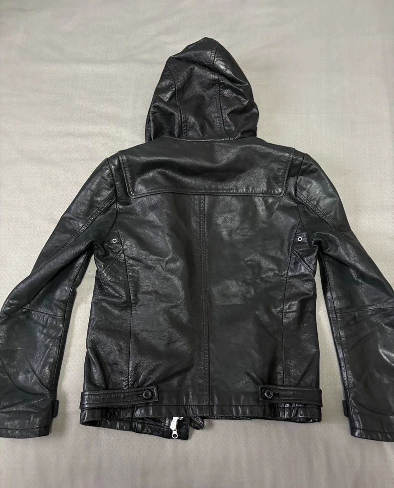 Yohji Yamamoto Vintage Hooded Black Leather Jacket Size M / US 6-8 / IT 42-44 - 7 Thumbnail