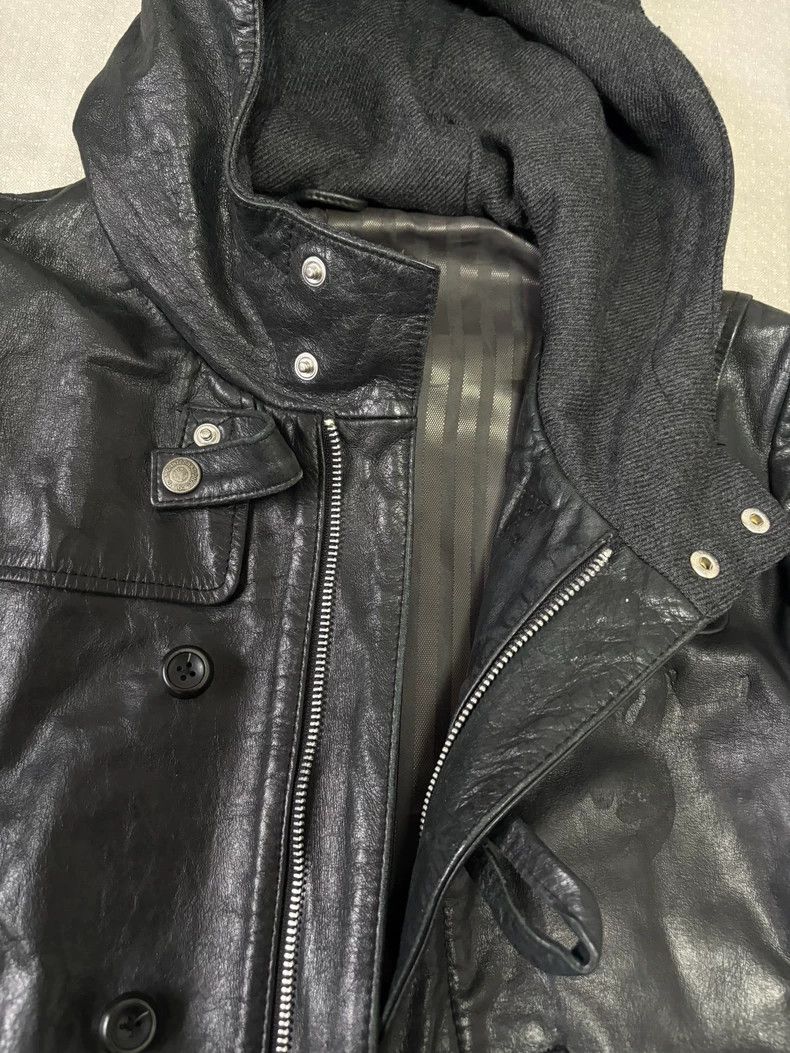 Yohji Yamamoto Vintage Hooded Black Leather Jacket Size M / US 6-8 / IT 42-44 - 8 Thumbnail
