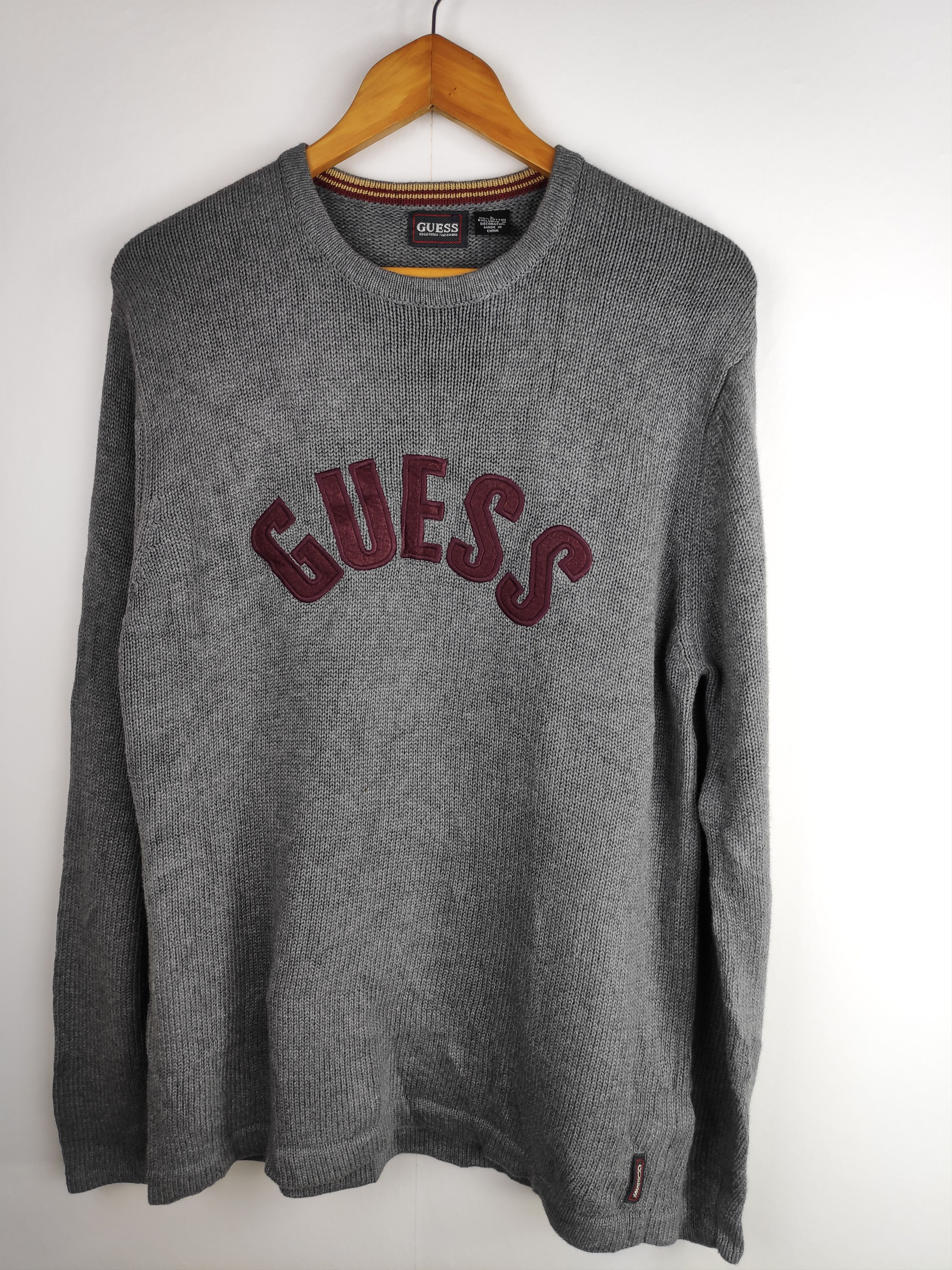 Guess Vintage Embroidery Sweatshirt Guess USA Jumper Knitwear Large