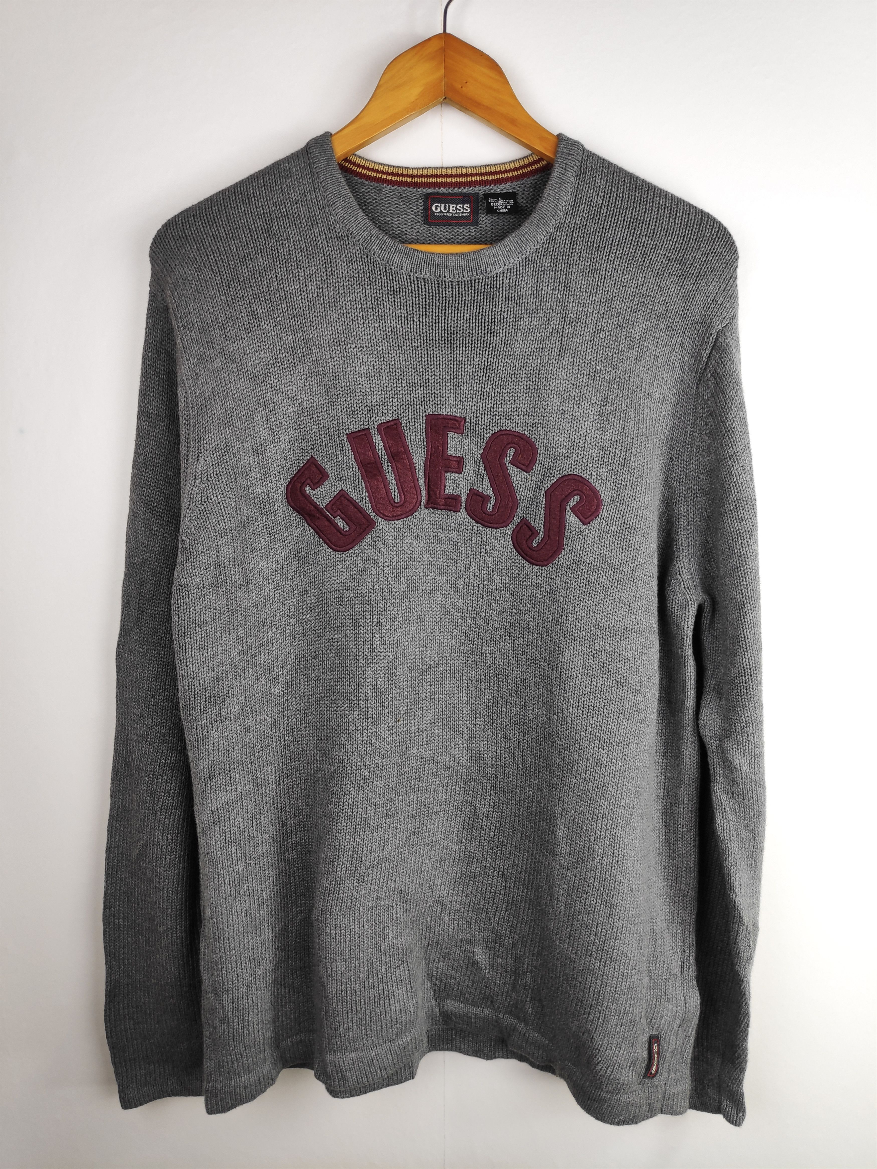 Guess Vintage Embroidery Sweatshirt Guess USA Jumper Knitwear Large