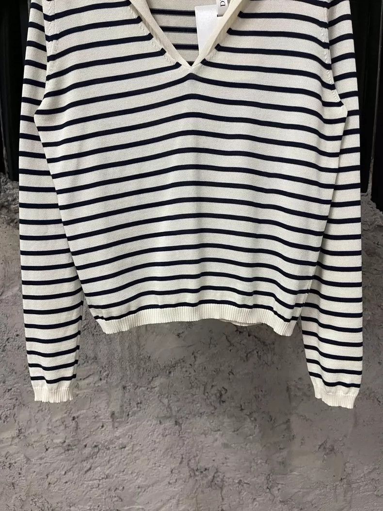 Dior Dior Striped Long Sleeve Knit Top Size M / US 6-8 / IT 42-44 - 5 Thumbnail