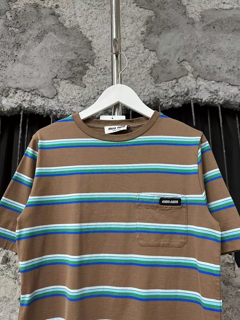 Prada Miumiu Striped Short Sleeve T-Shirt Size S / US 4 / IT 40 - 3 Thumbnail