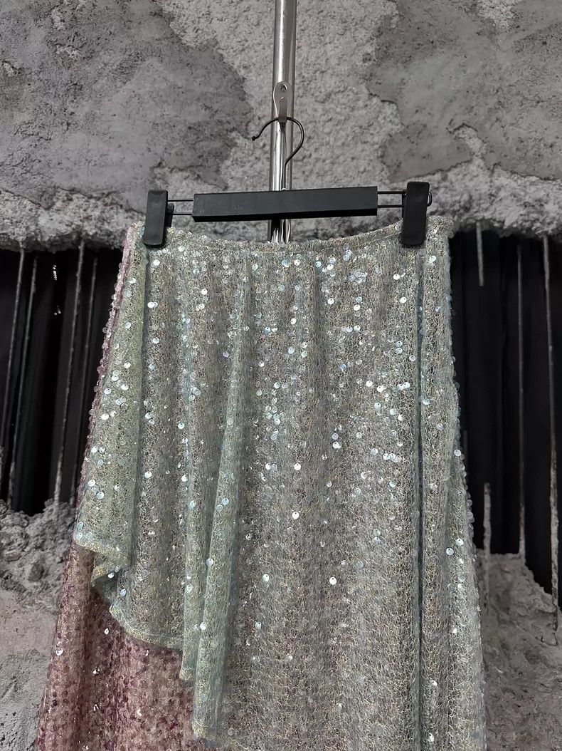Balenciaga Walk of Shame Glittery Asymmetrical Skirt Size 40" / US 18 - 3 Thumbnail