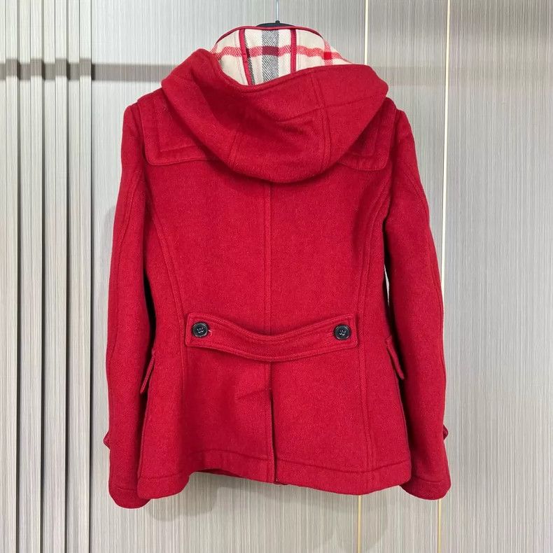 Burberry Burberry Red Wool Duffle Coat with Hood Size S / US 4 / IT 40 - 2 Thumbnail
