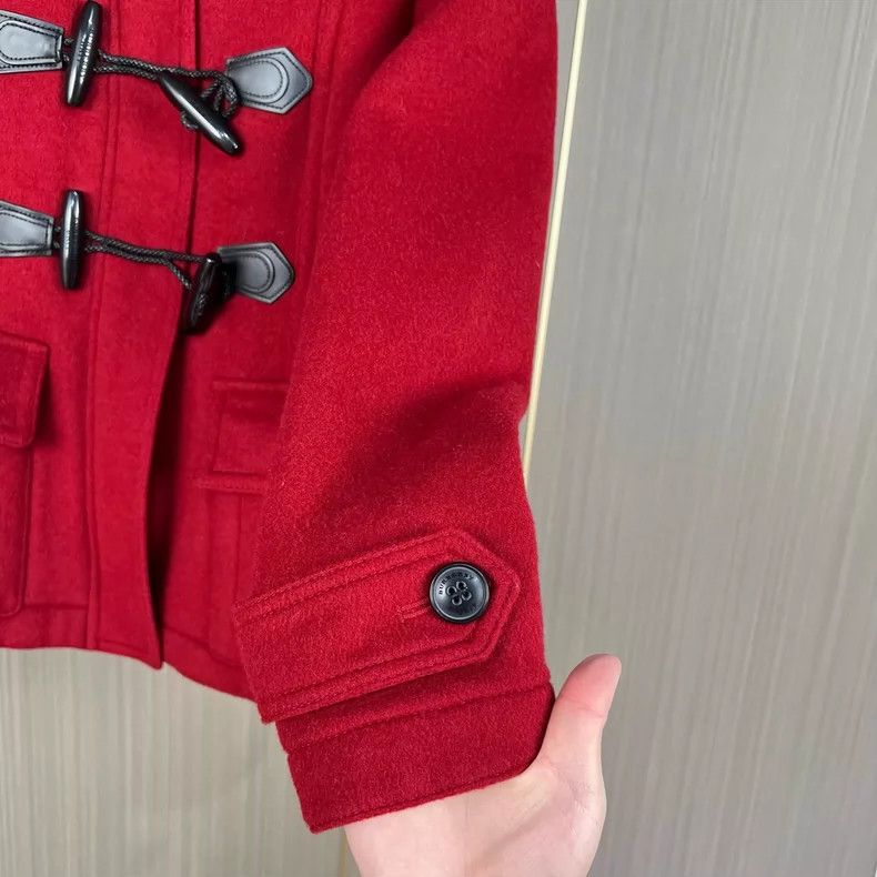 Burberry Burberry Red Wool Duffle Coat with Hood Size S / US 4 / IT 40 - 4 Thumbnail
