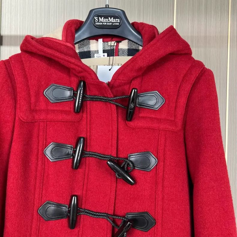 Burberry Burberry Red Wool Duffle Coat with Hood Size S / US 4 / IT 40 - 3 Thumbnail