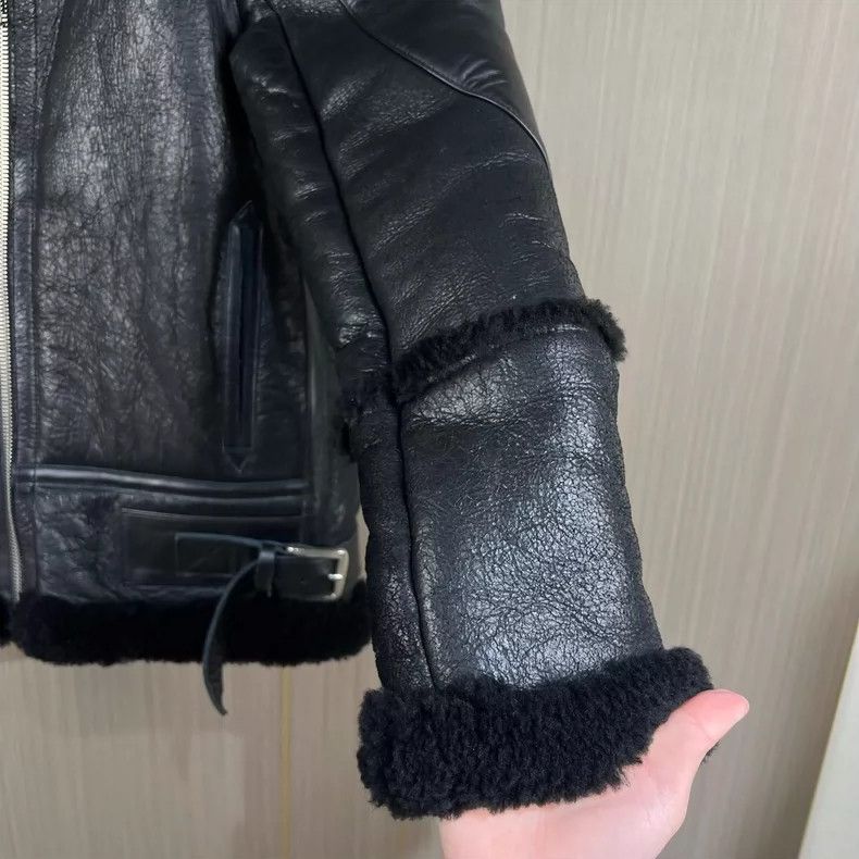 Balenciaga Balenciaga Lettered Shearling Leather Jacket Size S / US 4 / IT 40 - 4 Thumbnail
