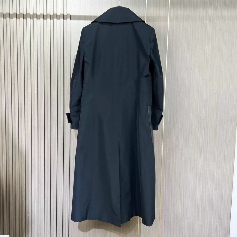 Fendi Fendi Black Printed Leather Trench Coat Size L / US 10 / IT 46 - 2 Thumbnail