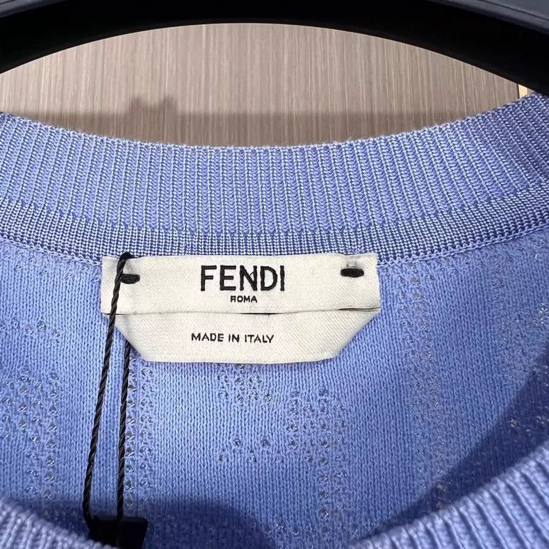 Fendi Fendi Knit Short Sleeve Top in Blue Size M / US 6-8 / IT 42-44 - 5 Thumbnail