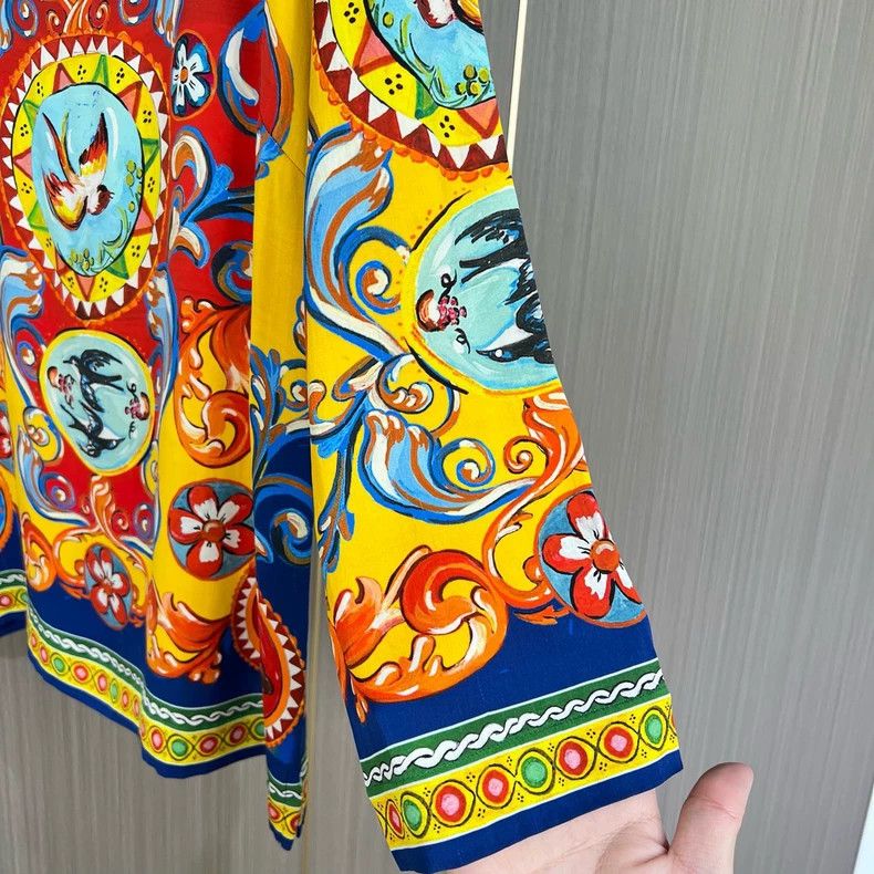 Dolce & Gabbana Dolce&Gabbana Colorful Silk Top Size 38 Size M / US 6-8 / IT 42-44 - 4 Thumbnail