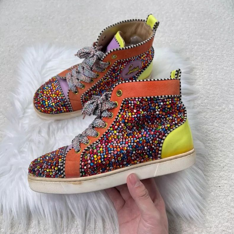 Christian Louboutin Christian Louboutin Colorful High-Top Sneakers Size US 5 / IT 35 - 2 Thumbnail
