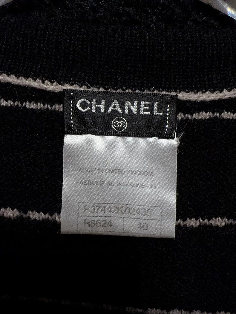 Chanel Chanel Top with Stripes and Tie Size L / US 10 / IT 46 - 4 Thumbnail