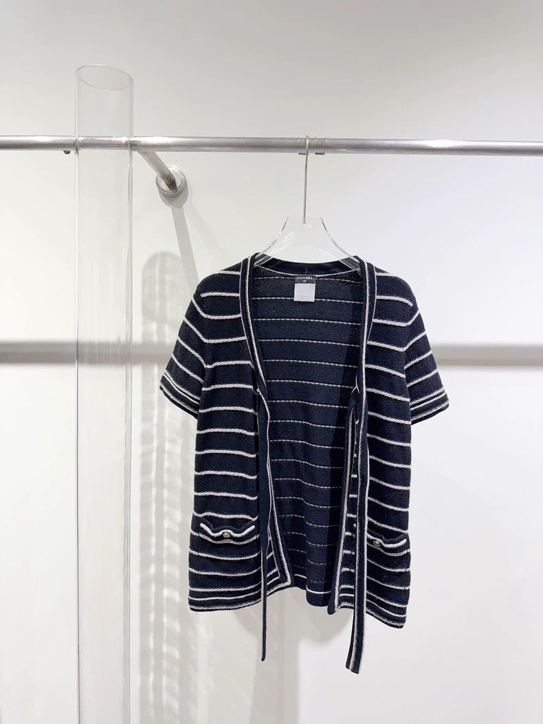 Chanel Chanel Top with Stripes and Tie Size L / US 10 / IT 46 - 2 Thumbnail