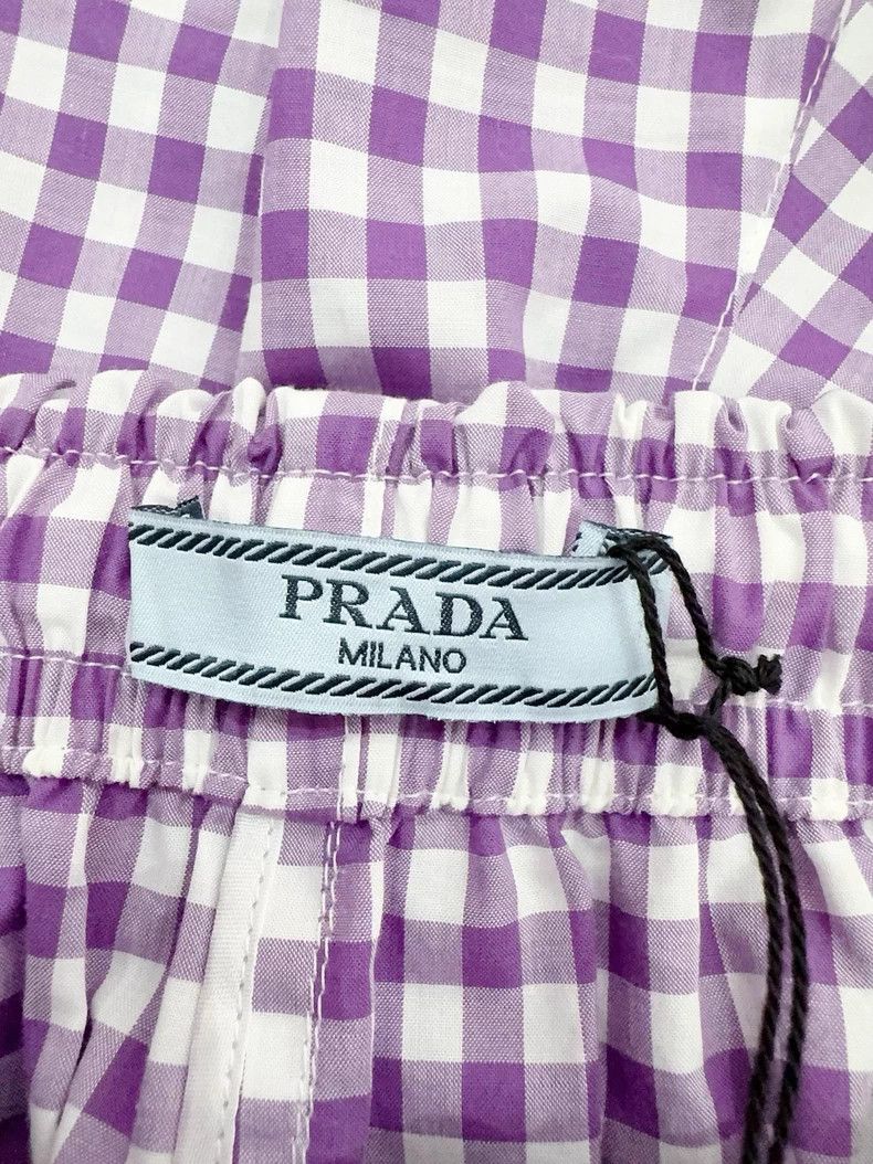 Prada New Prada High-Waisted Gingham Shorts Size 38" / US 16 / IT 52 - 4 Thumbnail