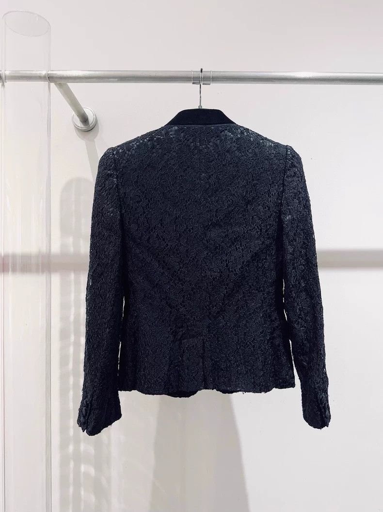Dolce & Gabbana DG Lace Jacket with Velvet Collar Size M / US 6-8 / IT 42-44 - 3 Thumbnail