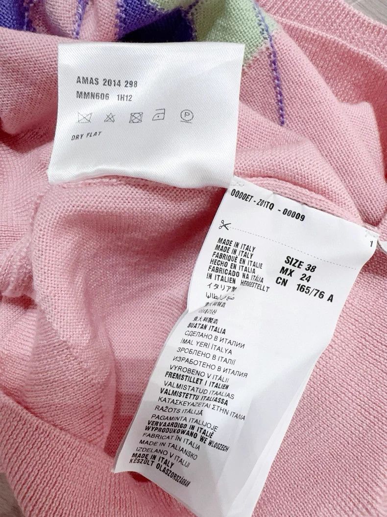 Prada Miu Miu Pink Sweater with Argyle Design Size M / US 6-8 / IT 42-44 - 4 Thumbnail